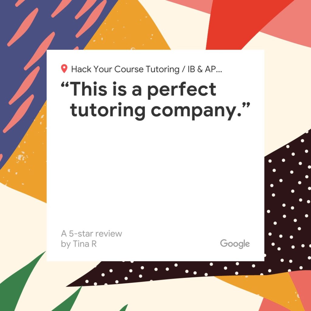 google thanks "this is a perfect tutoring company" by Tina R for hack your course tutoring in North and West Vancouver