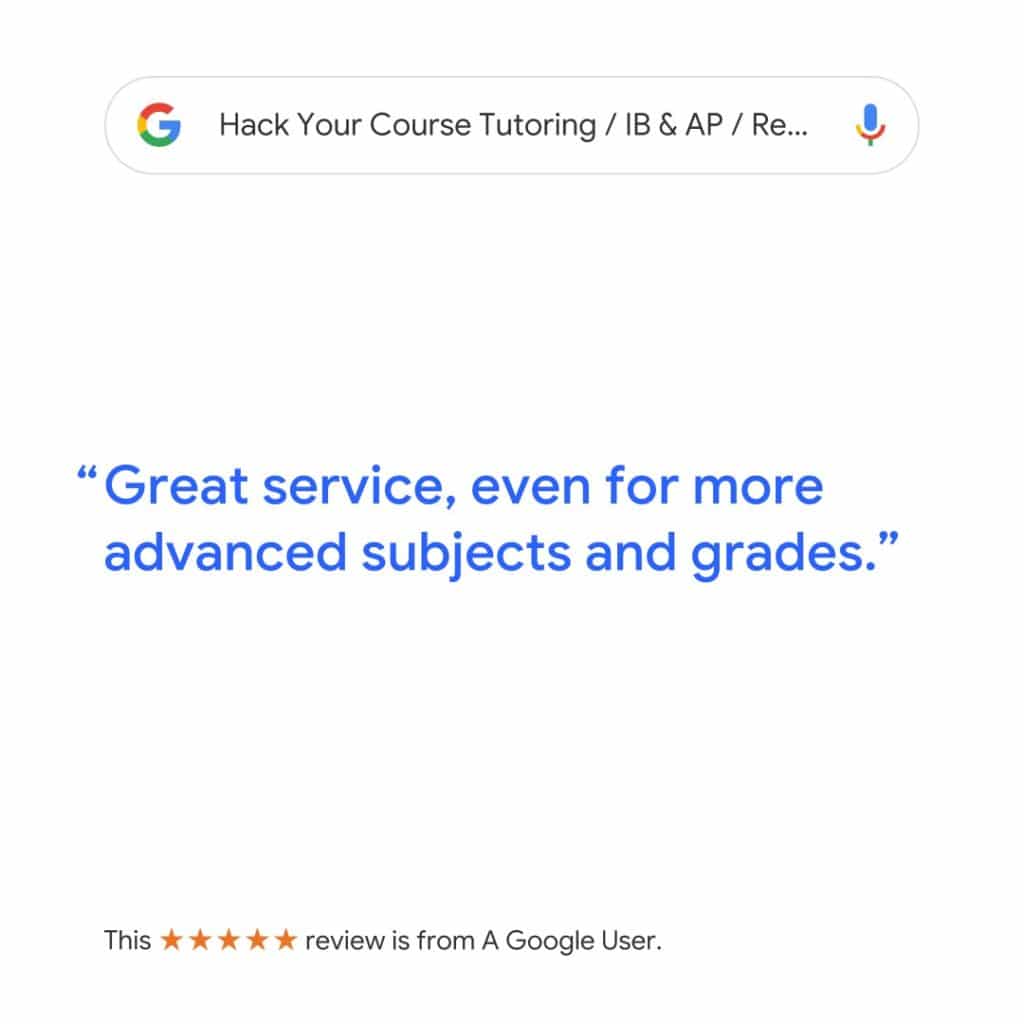 testimonial for math tutoring & English tutoring service in West Vancouver with Hack Your Course